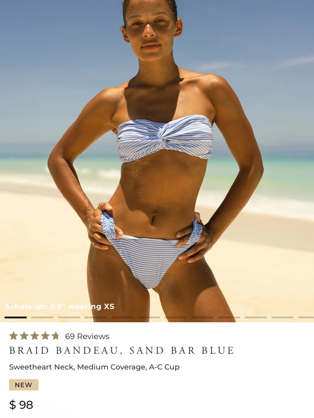 Albion fit striped bikini small NWT